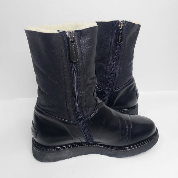 NANDO MUZI Black Leather Winter Boots Size 4.5 - Picture 4 of 13